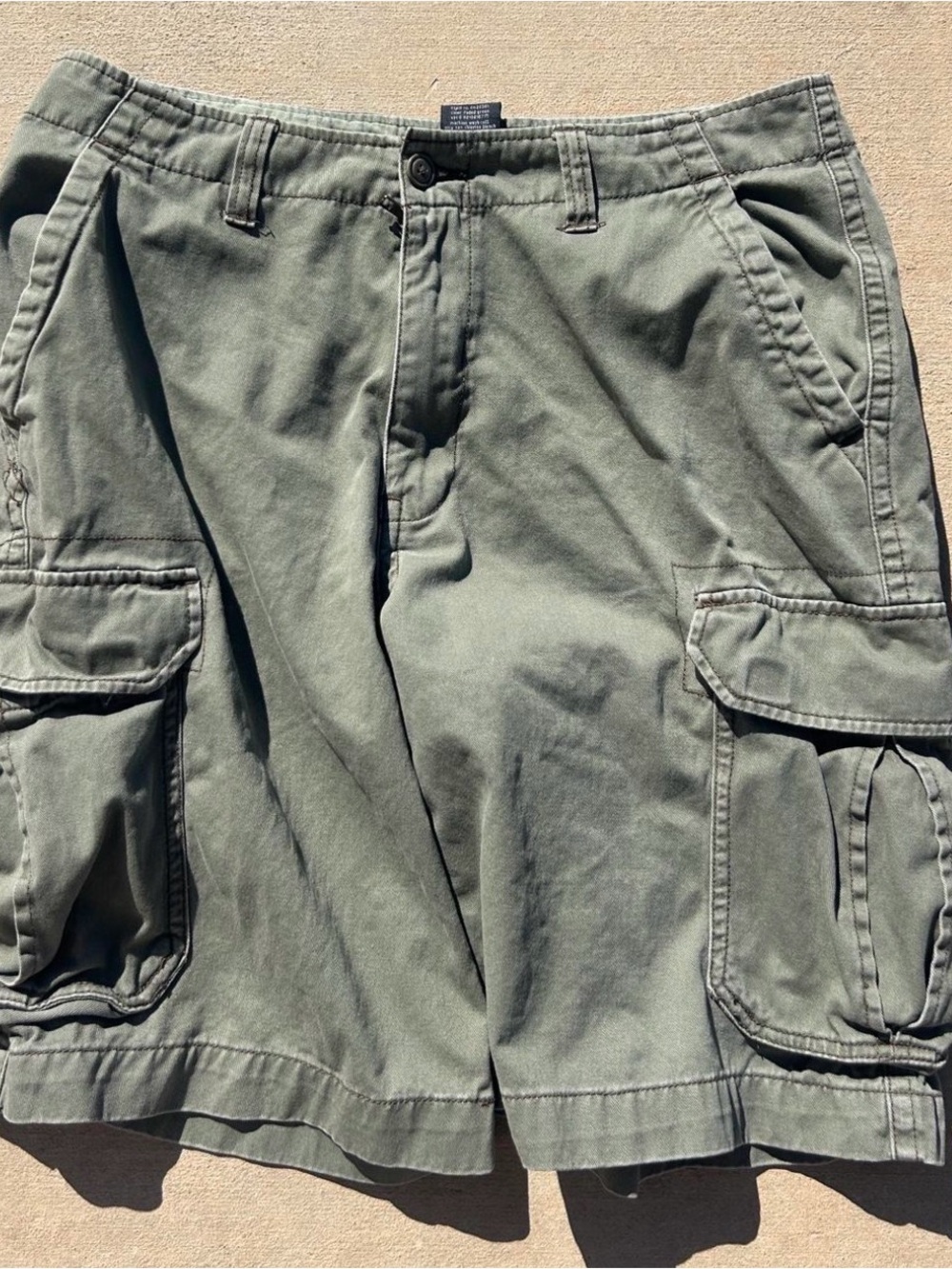 Faded Glory Olive Green Cargo Shorts with Utility Pockets